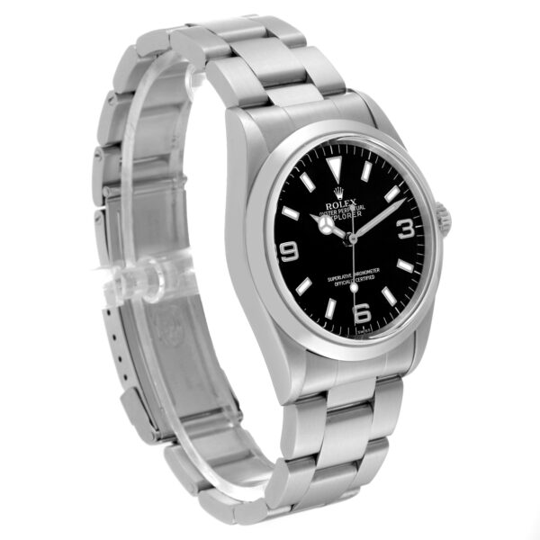 Rolex Explorer I Black Dial Steel Mens Watch 14270 Papers - Image 3