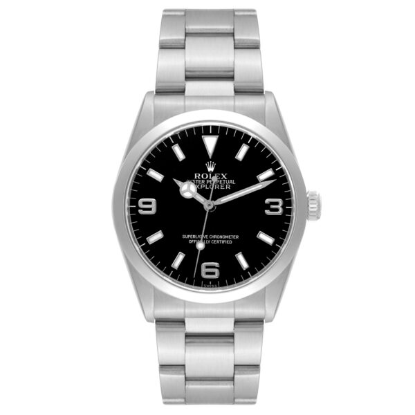 Rolex Explorer I Black Dial Steel Mens Watch 14270 Papers - Image 2