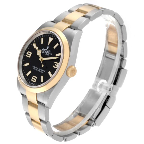 Rolex Explorer I Steel Yellow Gold Black Dial Mens Watch 124273 Box Card - Image 5