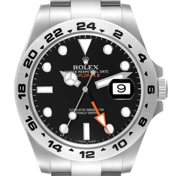 Rolex Explorer II 42 Black Dial Orange Hand Steel Mens Watch 216570 Box Card - Image 3