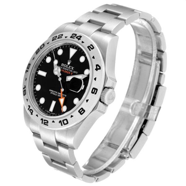 Rolex Explorer II 42 Black Dial Orange Hand Steel Mens Watch 216570 Box Card - Image 4