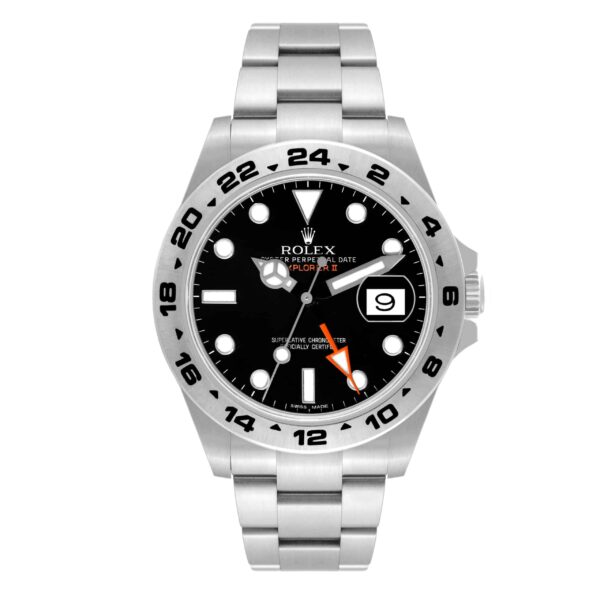 Rolex Explorer II 42 Black Dial Orange Hand Steel Mens Watch 216570 Box Card - Image 2
