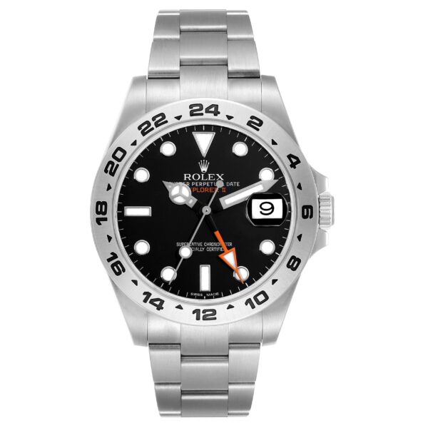 Rolex Explorer II 42 Black Dial Orange Hand Steel Mens Watch 216570 Box Card - Image 2