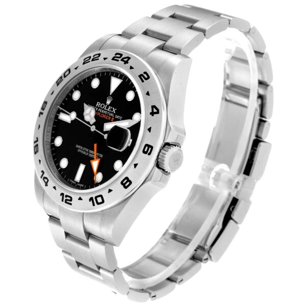 Rolex Explorer II 42 Black Dial Orange Hand Steel Mens Watch 216570 Box Card - Image 5