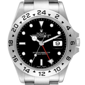 Rolex Explorer II Black Dial Steel Mens Watch 16570 Box Papers