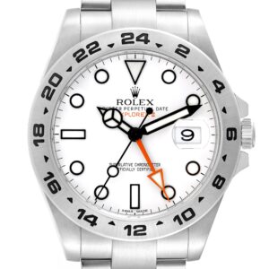 Rolex Explorer II White Dial Orange Hand Steel Mens Watch 216570