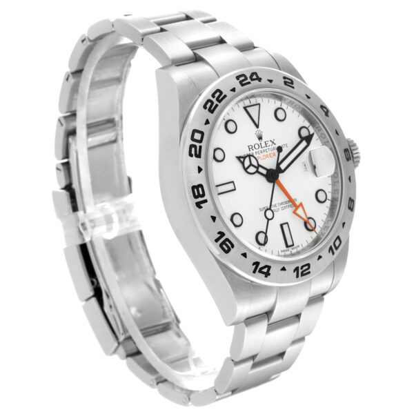 Rolex Explorer II White Dial Orange Hand Steel Mens Watch 216570 - Image 4