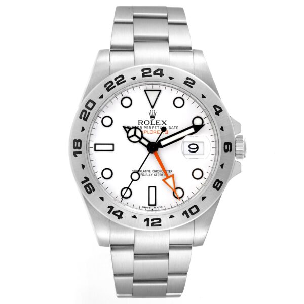 Rolex Explorer II White Dial Orange Hand Steel Mens Watch 216570 - Image 2