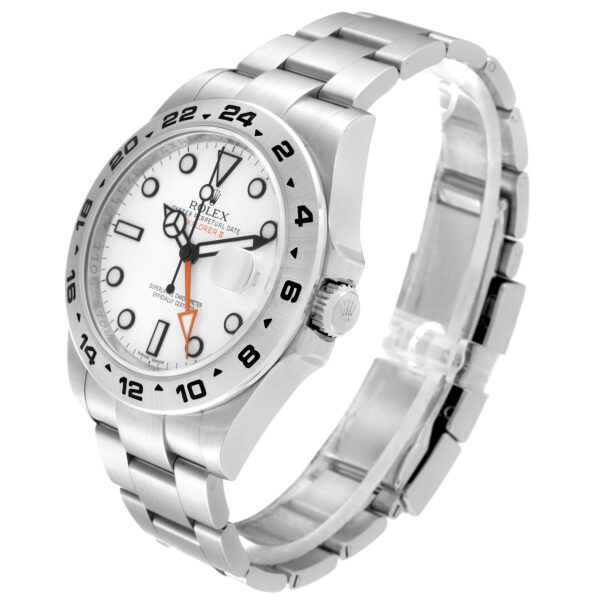 Rolex Explorer II White Dial Orange Hand Steel Mens Watch 216570 - Image 5