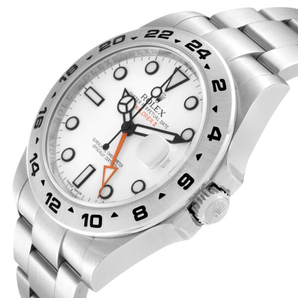 Rolex Explorer II White Dial Orange Hand Steel Mens Watch 216570 - Image 6