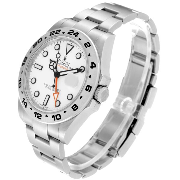 Rolex Explorer II White Dial Orange Hand Steel Mens Watch 216570 Box Card - Image 4