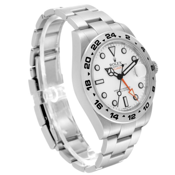 Rolex Explorer II White Dial Orange Hand Steel Mens Watch 216570 Box Card - Image 3