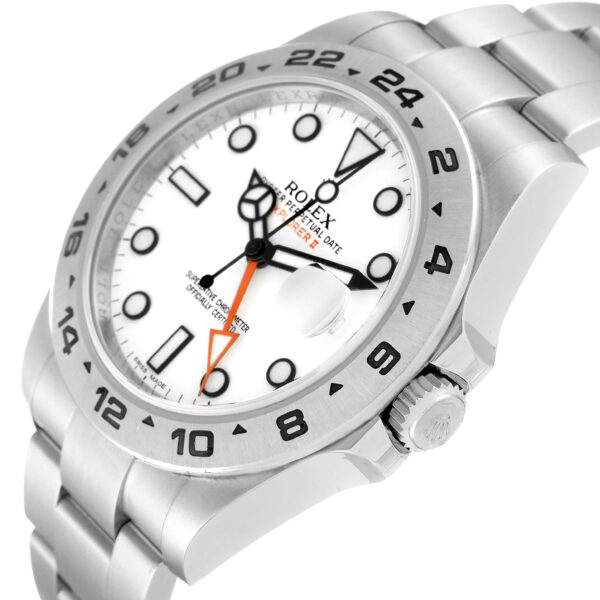 Rolex Explorer II White Dial Orange Hand Steel Mens Watch 216570 Box Card - Image 5