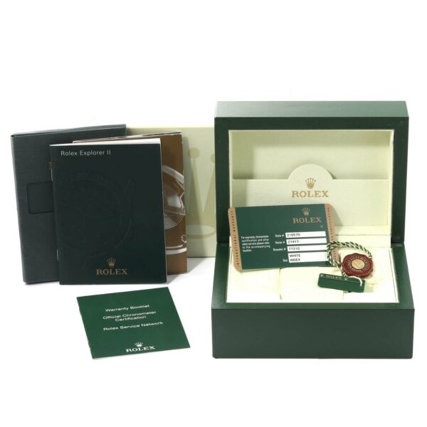 Rolex Explorer II White Dial Orange Hand Steel Mens Watch 216570 Box Card - Image 12