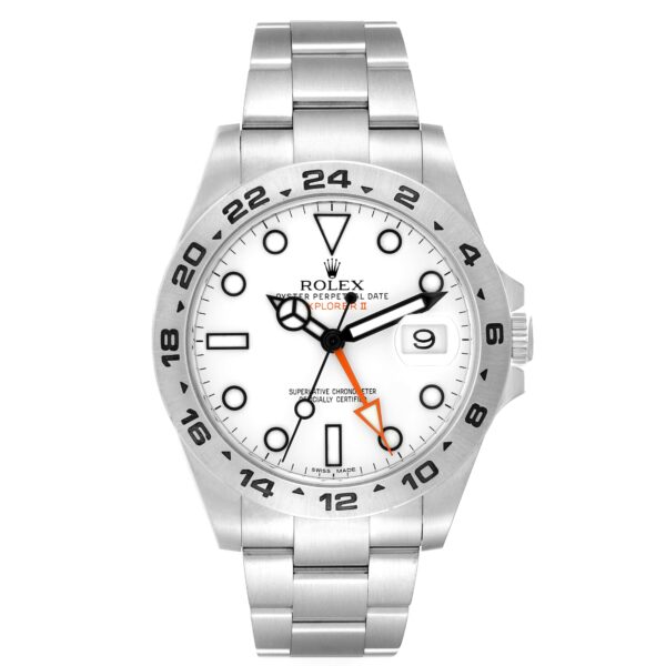 Rolex Explorer II White Dial Orange Hand Steel Mens Watch 216570 Box Card - Image 2