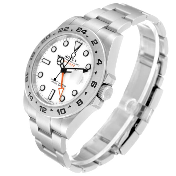 Rolex Explorer II White Dial Orange Hand Steel Mens Watch 216570 Box Card - Image 4