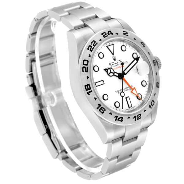 Rolex Explorer II White Dial Orange Hand Steel Mens Watch 216570 Box Card - Image 3
