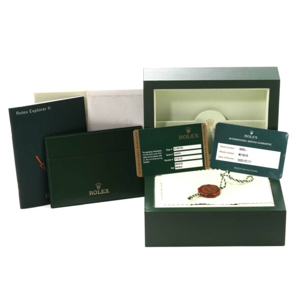 Rolex Explorer II White Dial Orange Hand Steel Mens Watch 216570 Box Card - Image 12