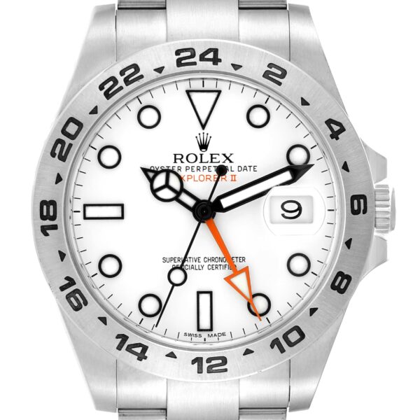 Rolex Explorer II White Dial Orange Hand Steel Mens Watch 216570 Box Card
