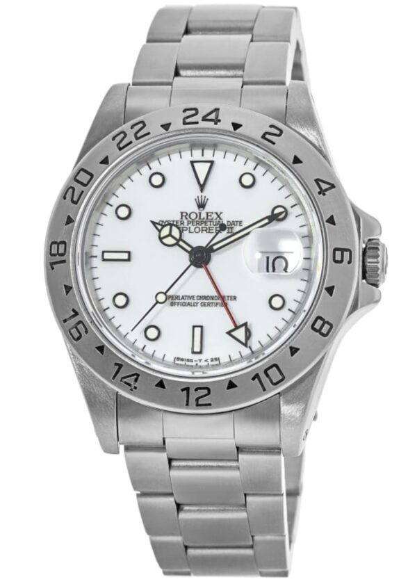 Rolex Explorer ll White Dial Steel Band Holes Men's Watch 16570-White-PO