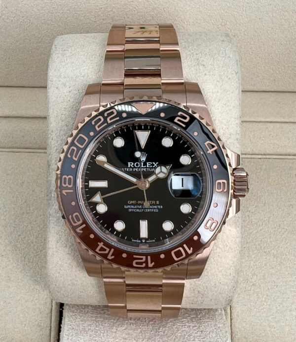 Rolex GMT-Master II 18K Everose Rose Gold "The Rootbeer"(Ref# 126715CHNR) - Image 8