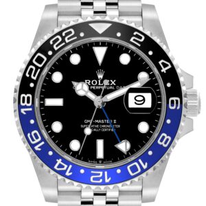 Rolex GMT Master II Batgirl Black Blue Bezel Steel Mens Watch 126710