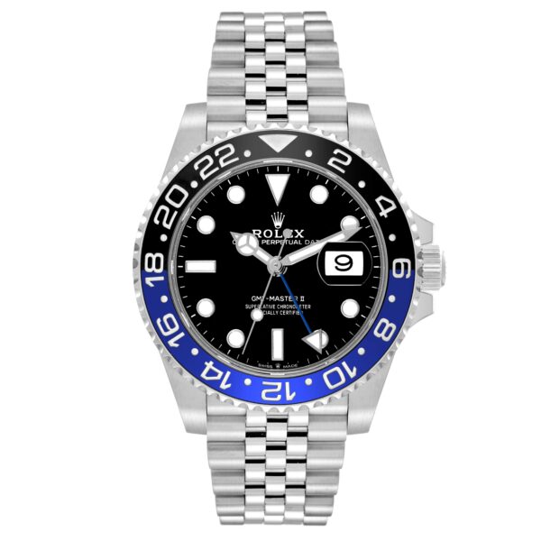 Rolex GMT Master II Batgirl Black Blue Bezel Steel Mens Watch 126710 - Image 2