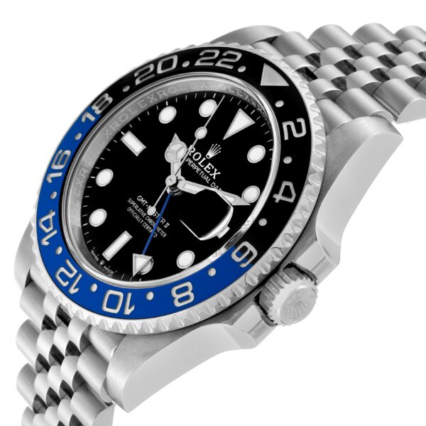 Rolex GMT Master II Batgirl Black Blue Bezel Steel Mens Watch 126710 - Image 6