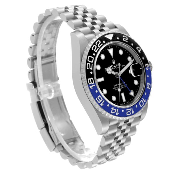 Rolex GMT Master II Batgirl Black Blue Bezel Steel Mens Watch 126710 - Image 5
