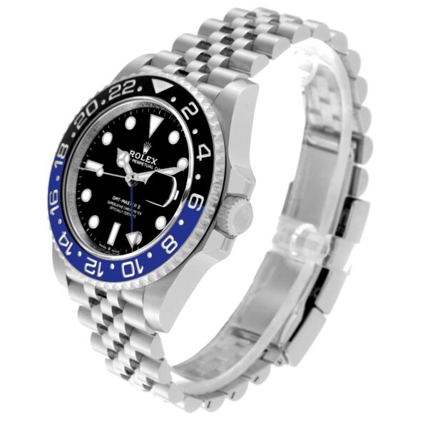 Rolex GMT Master II Batgirl Black Blue Bezel Steel Mens Watch 126710 - Image 6
