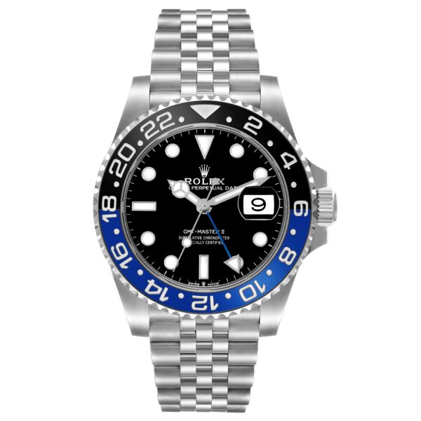Rolex GMT Master II Batgirl Black Blue Bezel Steel Mens Watch 126710 - Image 2