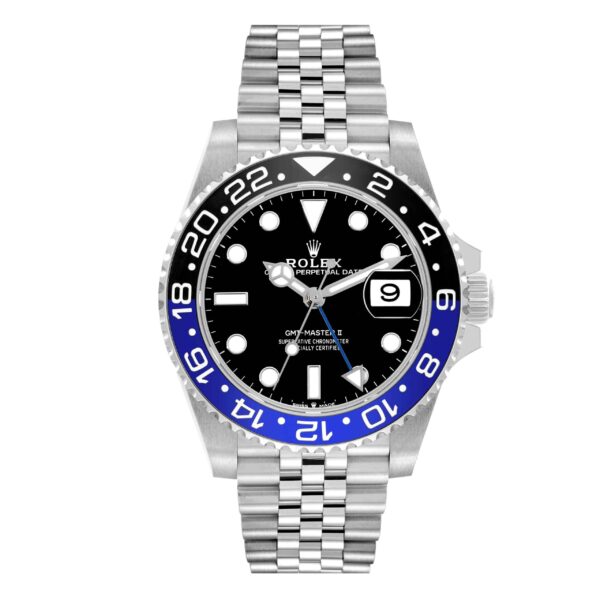 Rolex GMT Master II Batgirl Black Blue Bezel Steel Mens Watch 126710 Box Card - Image 2