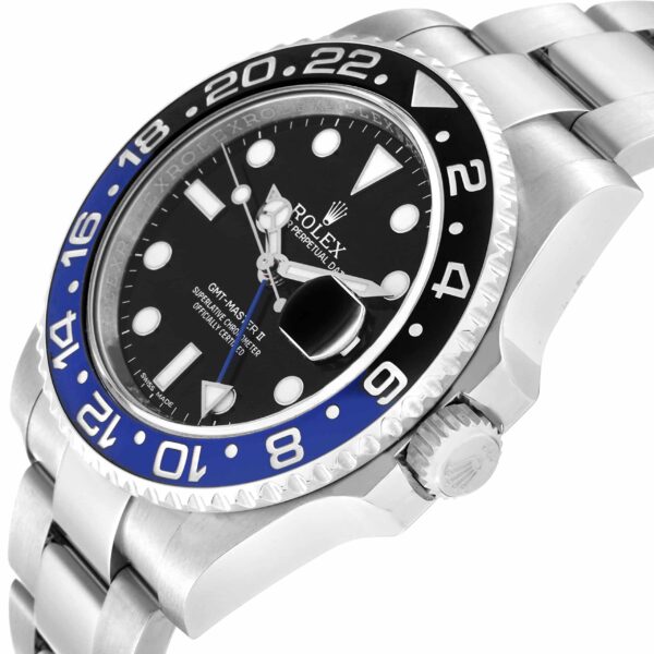 Rolex GMT Master II Black Blue Batman Bezel Steel Mens Watch 116710 Box Card - Image 8