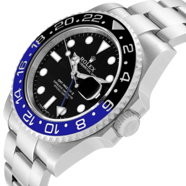 Rolex GMT Master II Black Blue Batman Bezel Steel Mens Watch 116710 Box Card - Image 6