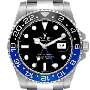 Rolex GMT Master II Black Blue Batman Bezel Steel Mens Watch 116710 Box Card