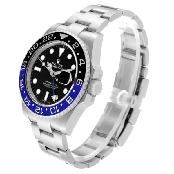 Rolex GMT Master II Black Blue Batman Bezel Steel Mens Watch 116710 Box Card - Image 5