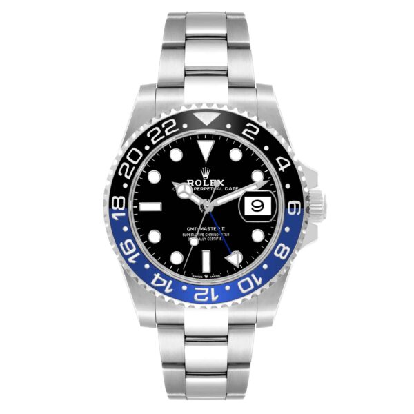 Rolex GMT Master II Black Blue Batman Bezel Steel Mens Watch 126710 Box Card - Image 2