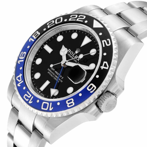 Rolex GMT Master II Black Blue Batman Bezel Steel Mens Watch 126710 Box Card - Image 6