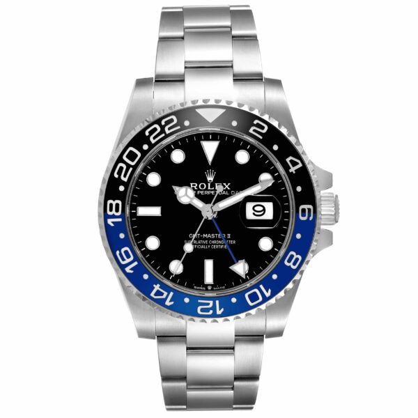 Rolex GMT Master II Black Blue Batman Bezel Steel Mens Watch 126710 Box Card - Image 3