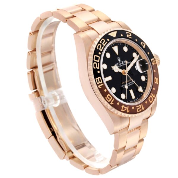 Rolex GMT Master II Black Brown Root Beer Rose Gold Mens Watch 126715 Box Card - Image 6