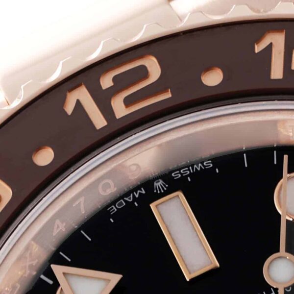 Rolex GMT Master II Black Brown Root Beer Rose Gold Mens Watch 126715 Box Card - Image 9
