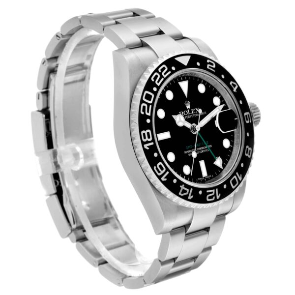 Rolex GMT Master II Black Dial Green Hand Steel Mens Watch 116710 - Image 4