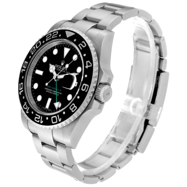 Rolex GMT Master II Black Dial Green Hand Steel Mens Watch 116710 - Image 5