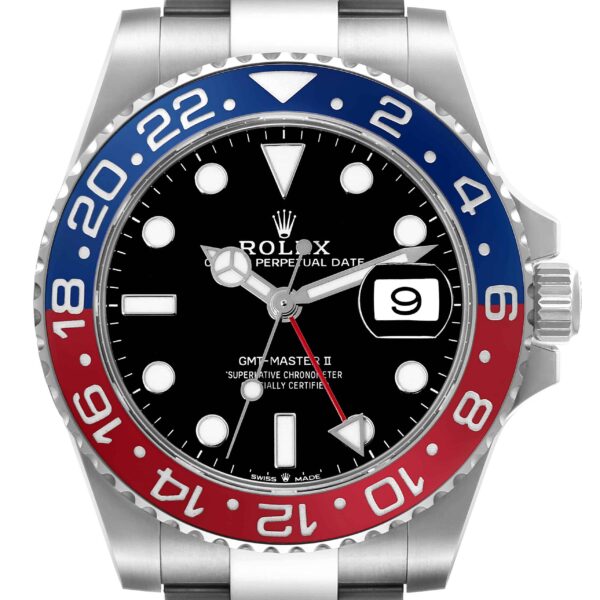 Rolex GMT Master II Blue Red Pepsi Bezel Steel Mens Watch 126710