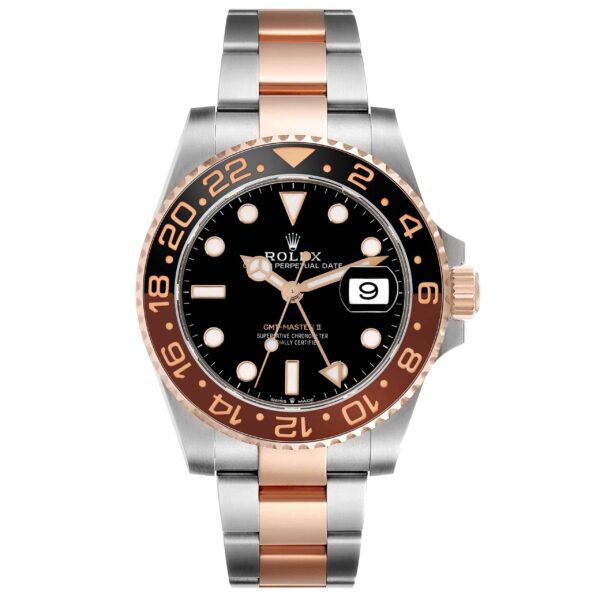 Rolex GMT Master II Root Beer Steel Rose Gold Mens Watch 126711 Box Card - Image 3