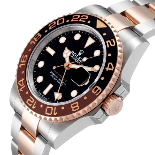 Rolex GMT Master II Root Beer Steel Rose Gold Mens Watch 126711 Box Card - Image 6