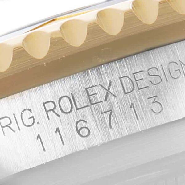 Rolex GMT Master II Yellow Gold Steel Black Dial Mens Watch 116713 Box Card - Image 7