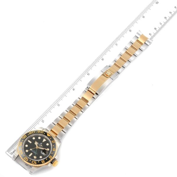 Rolex GMT Master II Yellow Gold Steel Black Dial Mens Watch 116713 Box Card - Image 10