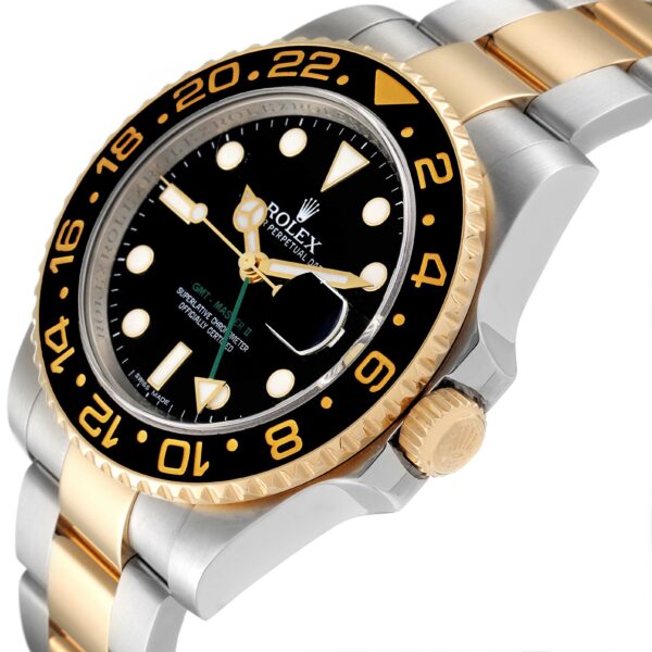 Rolex GMT Master II Yellow Gold Steel Green Hand Mens Watch 116713 - Image 5