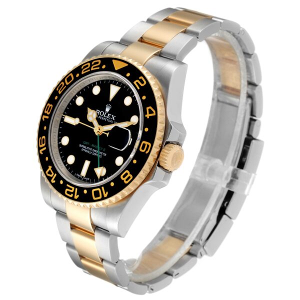 Rolex GMT Master II Yellow Gold Steel Green Hand Mens Watch 116713 - Image 4